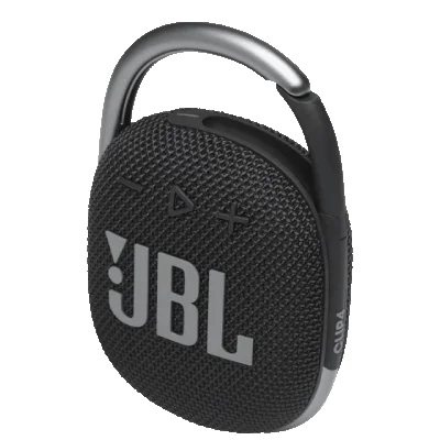 JBL Clip 4: Portable Speaker with Bluetooth, Built-in Battery, Waterproof and Dustproof Feature - Black