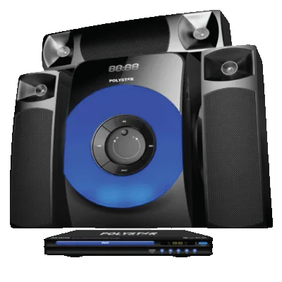 Polystar Micro Set+ Dvd Player With 3 Speakers -Mini Home Theatre, Fm Radio,Bluetooth| Pv-861-3.1Micro Set+ Dvd Player With 3 Speakers -Mini Home Theatre, Fm Radio,Bluetooth | Pv-861-3.1