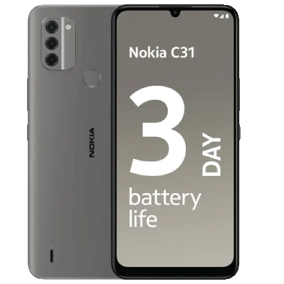 Nokia C31, 6.74” HD+ Display, , 3GB RAM+32GB, 13+2+2 MP Rear & 5MP Front Google Camera, 3-Day Battery Life, Android 12 | Charcoal