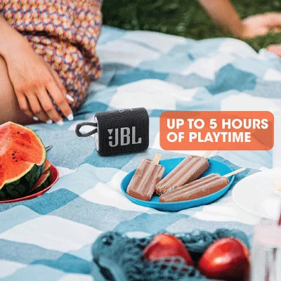 JBL Go 3: Portable Speaker with Bluetooth, Built-in Battery, Waterproof and Dustproof Feature - Black - Image 4
