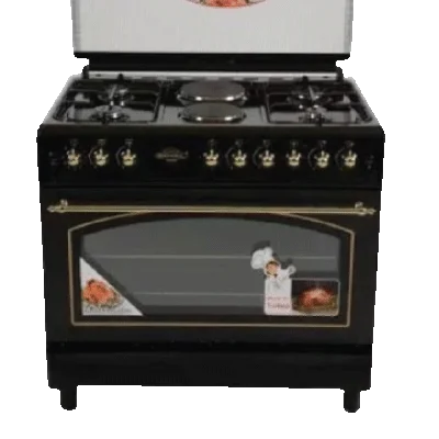 Royal Luxury Series Gas Cooker | Shiny Black Colour with Gold Rustiq Button and Handle | 4 Gas Burner + 2 Hotplate | Gas Oven + Gas Grill | RPG6942BC - Image 2