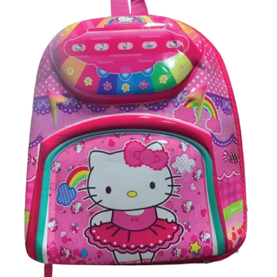 Hello Kitty two zipper, Large Backpack
