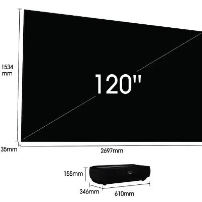 Hisense 120'' L9G-CINE120A 4K UHD Laser TV, Triple-Laser UST Ultra Short Throw Projector with 120" ALR Screen | 120LASER - Image 3