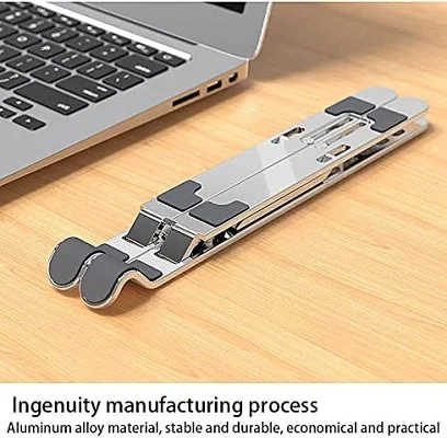 Laptop 10’’-15.6’’ Laptops Stand, Aluminum Multi Level Height Adjustable, Ventilated Cooling Laptop Riser - Image 4