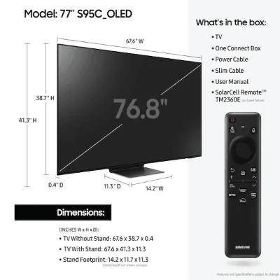 SAMSUNG 77" S95C OLED 4K Smart TV | QA77S95C - Image 4