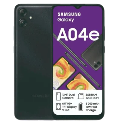 Samsung Galaxy A04e LTE -6.5", 3GB RAM, 32GB Inbuilt Storage, Li-Po 5000 mAh Battery