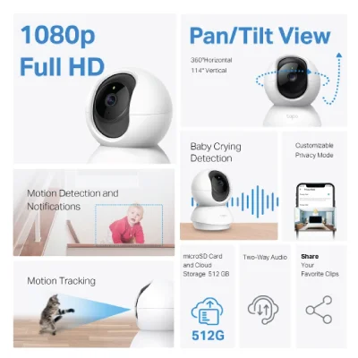 Tapo Pan/Tilt Home Security Wi-Fi Camera | C200C, for Baby Monitor, Pet Camera w/Motion Detection, 1080P, 2-Way Audio, Night Vision, Cloud & SD Card Storage, Works with Alexa & Google Home - Image 3