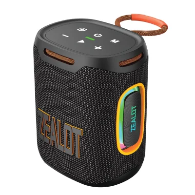 Zealot S122 25W Bluetooth Portable Speaker 6000mAh Waterproof IPX6 Wireless Subwoofer Booming Bass Loud Stereo Boombox Colorful RGB Light Connect with Smartphone