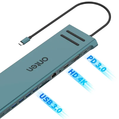 Onten 13-in-1 notebook multi-purpose dock-9199A, HDMI-compatible/Card Reader/RJ45, USB Type-C - Image 3